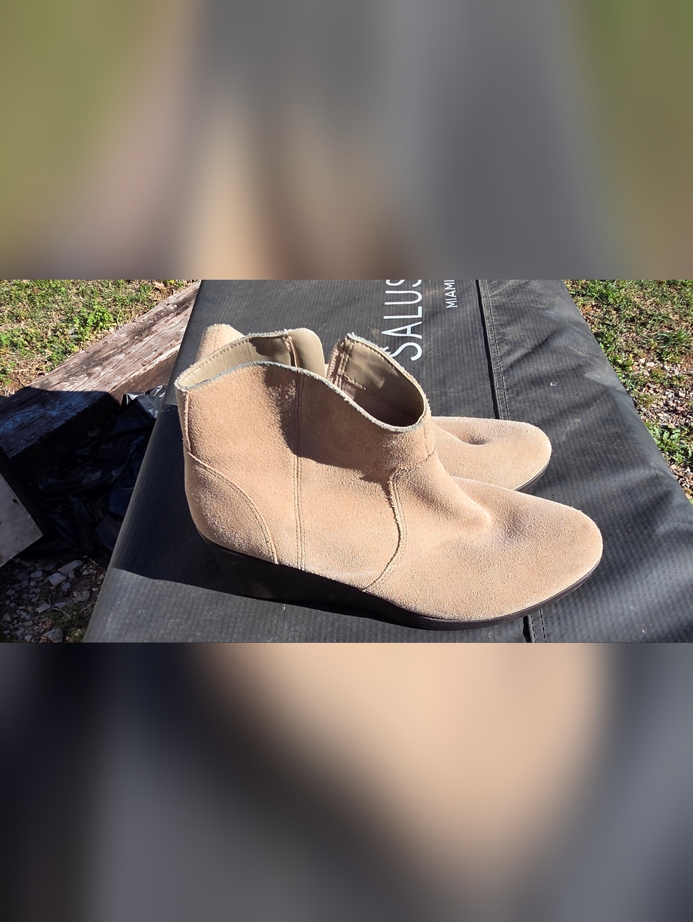 CROCS Women's Tan Suede Ankle Booties